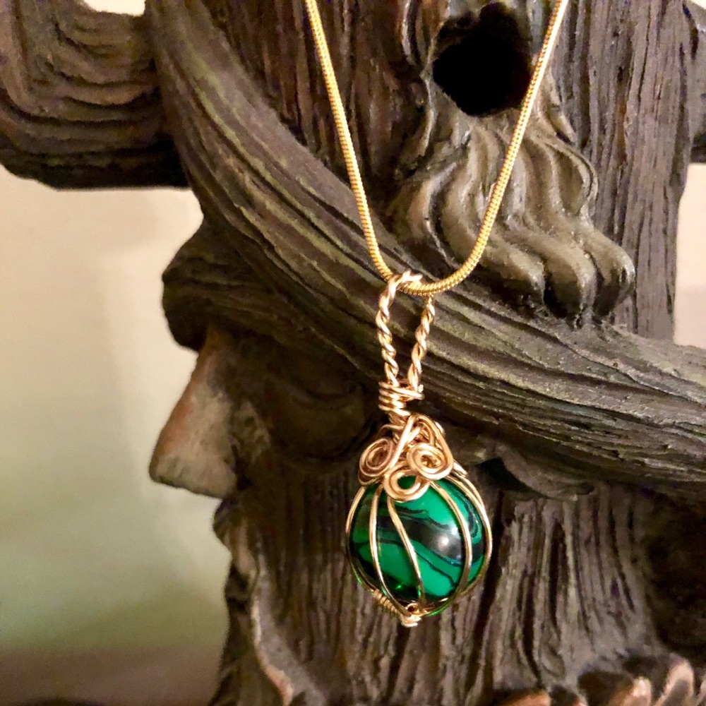 Malachite Sphere Handmade Necklace